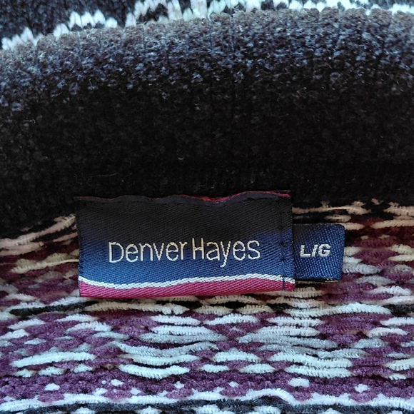 Denver Hayes Black and Purple Knit Cardigan - Picture 4 of 6